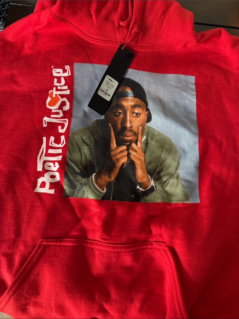 Fashion Nova Red Graphic Pullover Hoodie